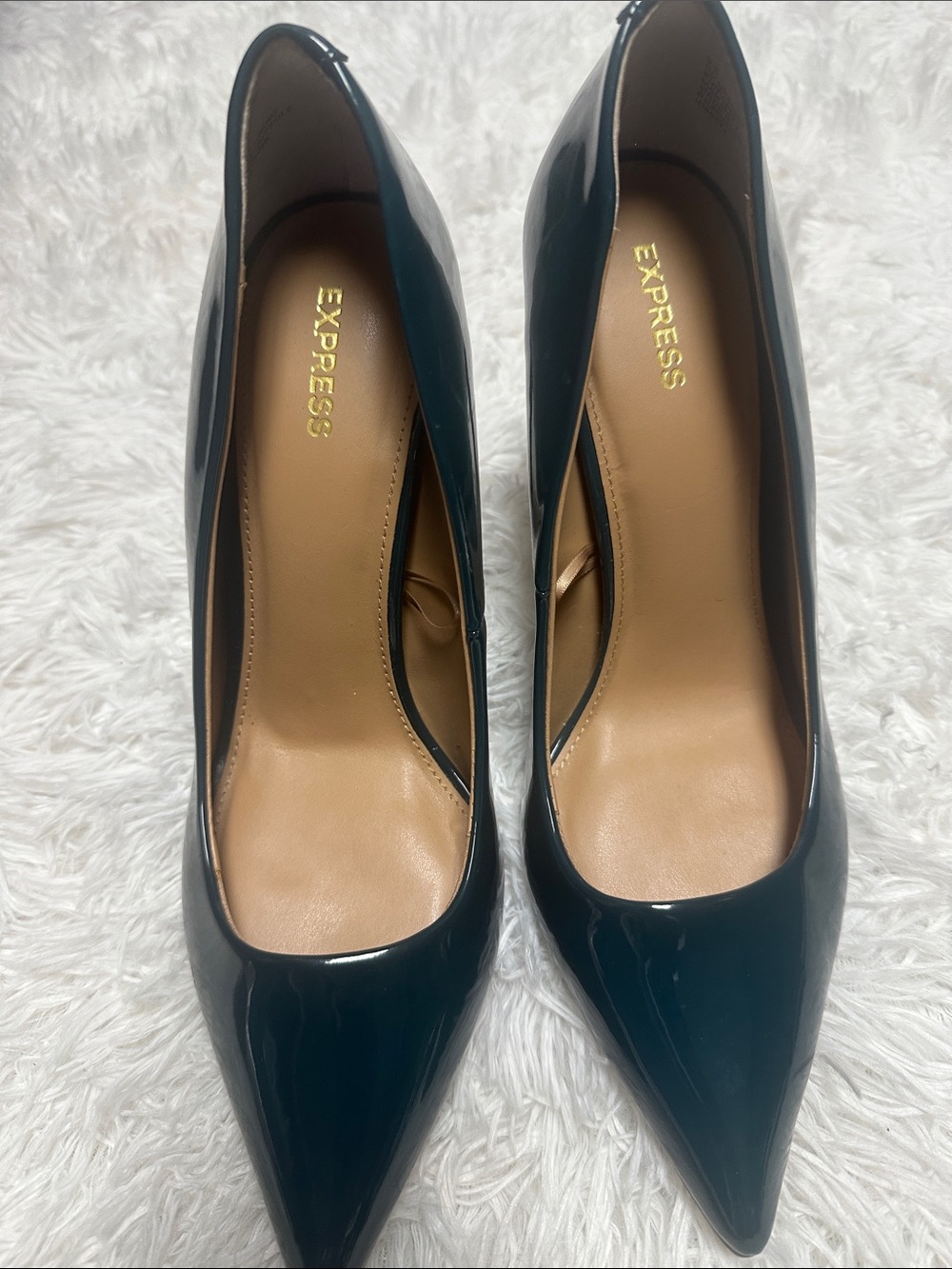Express Women's Teal Patent Pointed-Toe Pumps